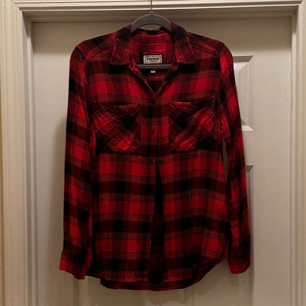 Express Boyfriend Flannel Button Down